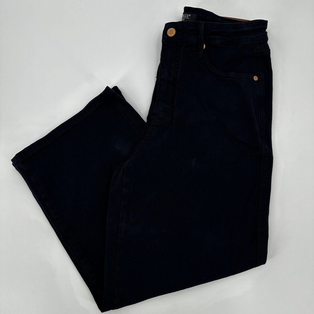 Judy Blue Garment Dyed Wide Leg Crop Jeans Women‎ 9 29 Black Cotton Blend